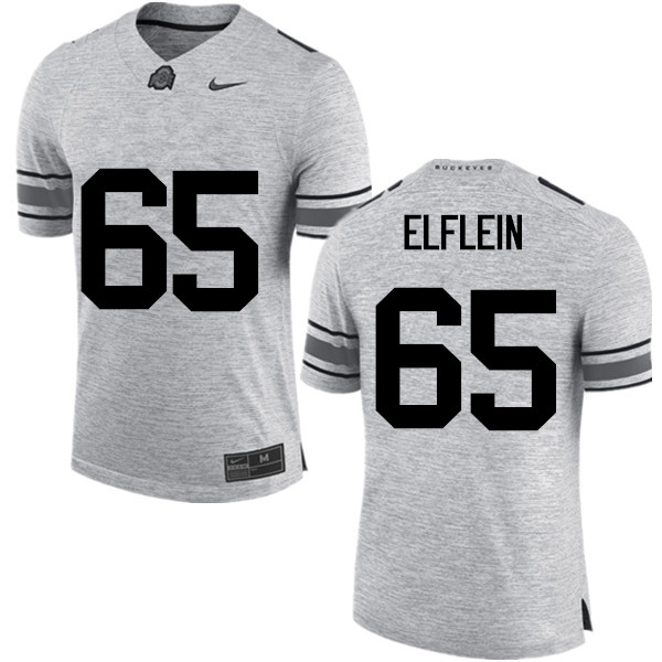 Men Ohio State Buckeyes #65 Pat Elflein College Football Jerseys Game-Gray